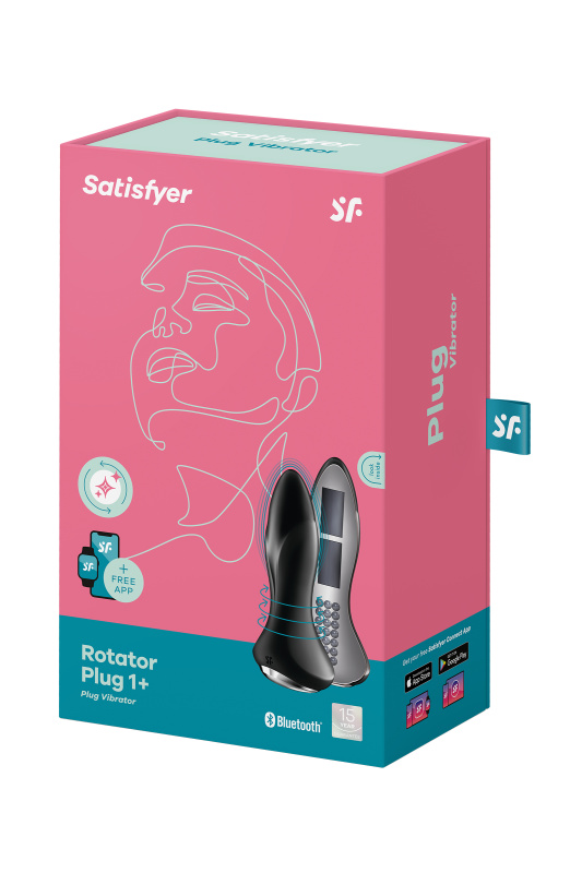 Изображение 7, Анальный вибратор Satisfyer Rotator Plug 1+ Connect App, силикон, черный, 13,5 см, TFA-4003153 Изображение 7, Анальный вибратор Satisfyer Rotator Plug 1+ Connect App, силикон, черный, 13,5 см, TFA-4003153