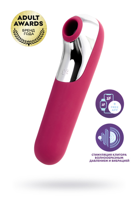 Вакуум-волновой бесконтактный стимулятор клитора Satisfyer Dual Love, силикон, красный, 16 см., TFA-J2018-99-2