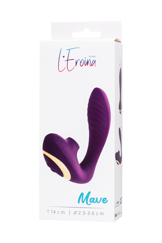 Изображение 8, Массажер с двойной стимуляцией L'Eroina Mave, силикон, фиолетовый, 14 см, TFA-561027