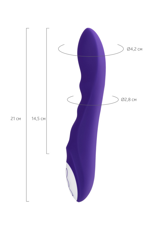 Изображение 11, Нереалистичный вибратор L'EROINA by TOYFA Syrin, силикон, фиолетовый, 21 см, TFA-561021