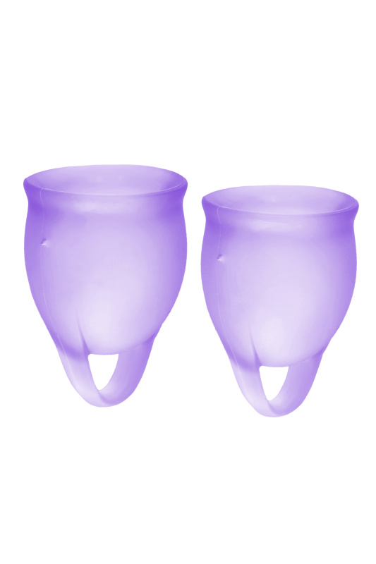Изображение 2, Менструальная чаша Satisfyer Feel Confident, 2 шт в наборе, силикон, фиолетовый, FER-J1762-4