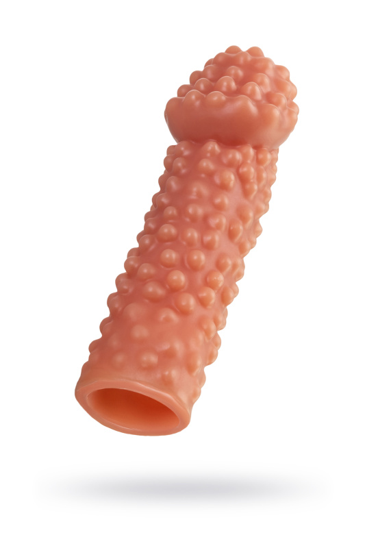 Изображение 1, Насадка реалистичная KOKOS PENIS SLEEVE с дополнительной стимуляцией, TPE, телесная, 16.5 см, TFA-PS.004-L