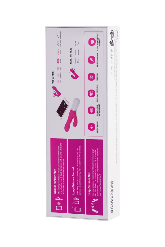 Изображение 9, Вибратор LOVENSE Nora с клиторальным стимулятором, силикон, розовый, 20 см, TFA-LE-02