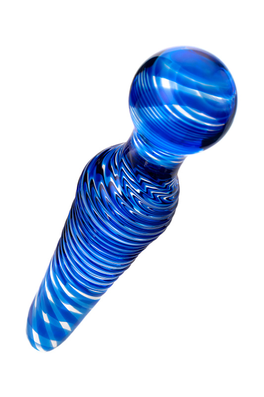Изображение 3, Двусторонний фаллоимитатор Sexus Glass, стекло, синий, 17 см, TFA-912150