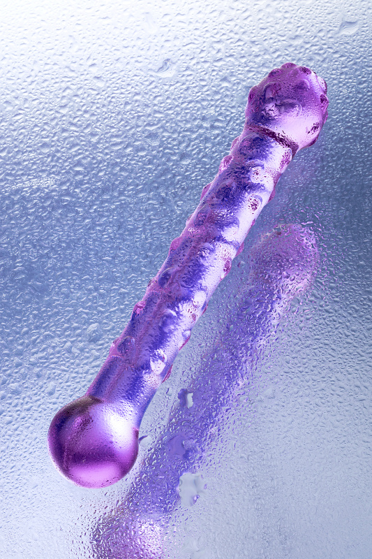 Изображение 8, Двусторонний фаллоимитатор Sexus Glass, стекло, фиолетовый, 19,5 см, TFA-912147