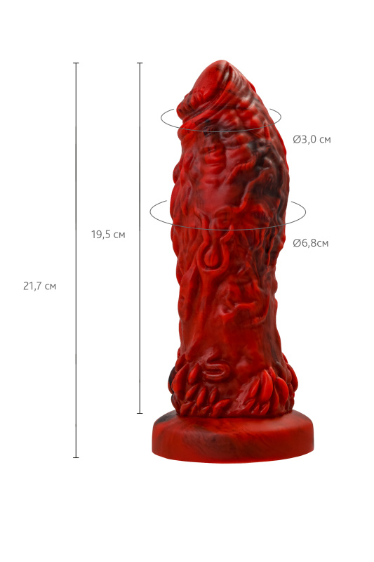 Изображение 7, Вибратор Black&Red by TOYFA Monster Docus, силикон, красно-черный, 20 см, TFA-901020