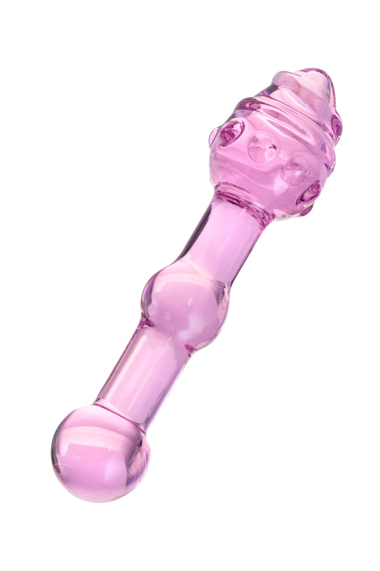 Изображение 2, Двусторонний фаллоимитатор Sexus Glass, стекло, розовый, 17 см, TFA-912013