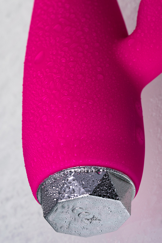 Изображение 11, Вибратор с клиторальным стимулятором L'EROINA, силикон, розовый, 17 см, TFA-561003