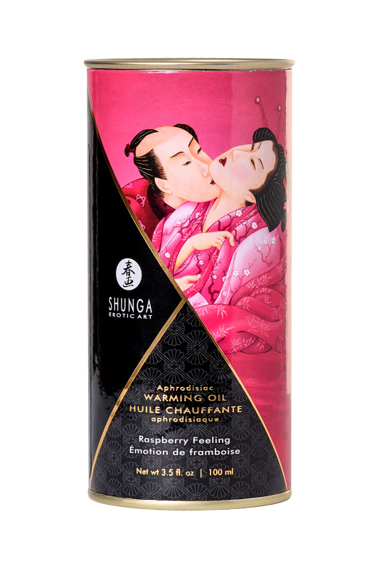 Изображение 6, Масло для массажа Shunga Raspberry Feeling, разогревающее, малина, 100 мл, TFA-2201