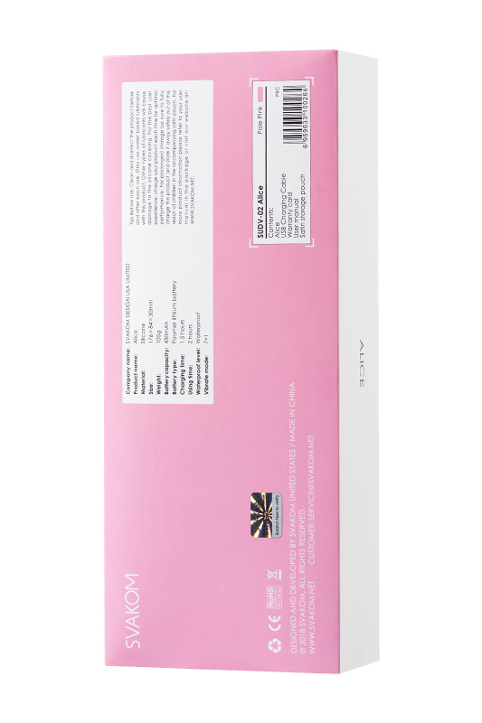 Изображение 6, Вибратор с клиторальным стимулятором Alice, силикон, розовый, 17,6 см, TFA-SUDV-02-PNK